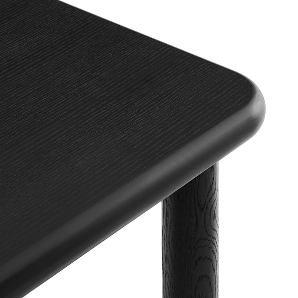 Modway Furniture Alvia Solid Oak Bar Table with Cross Stretcher Base for Kitchen and Home Pub Black EEI-7546-BLK