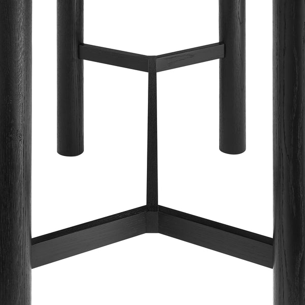 Modway Furniture Alvia Solid Oak Bar Table with Cross Stretcher Base for Kitchen and Home Pub Black EEI-7546-BLK