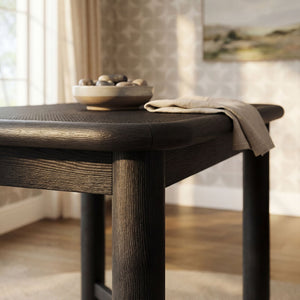 Modway Furniture Alvia Solid Oak Bar Table with Cross Stretcher Base for Kitchen and Home Pub Black EEI-7546-BLK