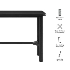Modway Furniture Alvia Solid Oak Bar Table with Cross Stretcher Base for Kitchen and Home Pub Black EEI-7546-BLK