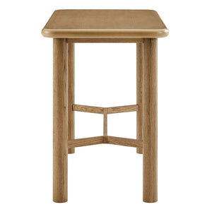 Modway Furniture Alvia Solid Oak Bar Table with Cross Stretcher Base for Kitchen and Home Pub Brown EEI-7546-WOA