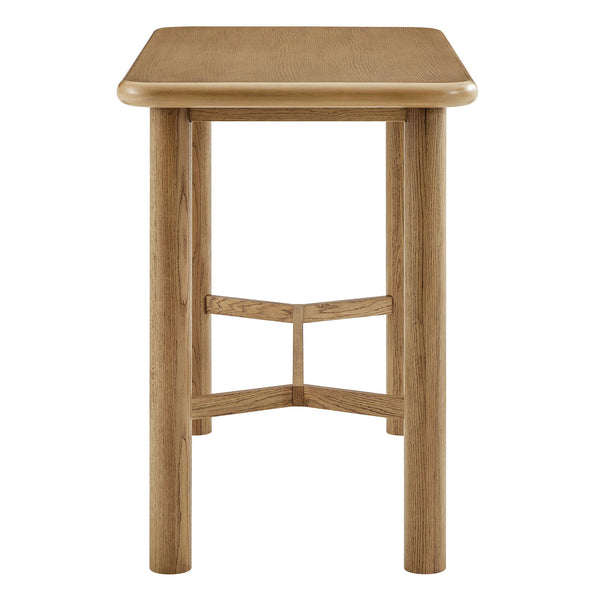 Modway Furniture Alvia Solid Oak Bar Table with Cross Stretcher Base for Kitchen and Home Pub Brown EEI-7546-WOA