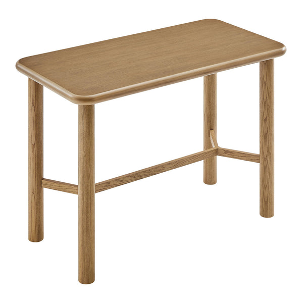 Modway Furniture Alvia Solid Oak Bar Table with Cross Stretcher Base for Kitchen and Home Pub Brown EEI-7546-WOA
