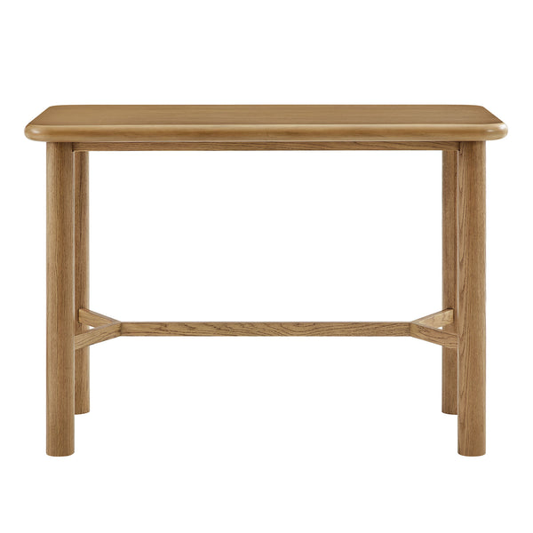 Modway Furniture Alvia Solid Oak Bar Table with Cross Stretcher Base for Kitchen and Home Pub Brown EEI-7546-WOA