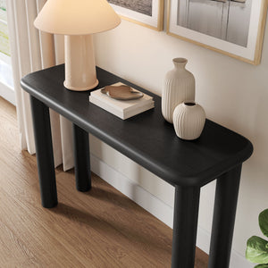 Modway Furniture Alvia Solid Oak Console Table by Modway Narrow Entryway Accent with Tapered Legs Black EEI-7547-BLK
