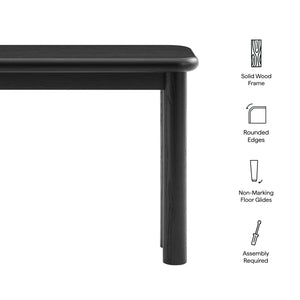 Modway Furniture Alvia Solid Oak Console Table by Modway Narrow Entryway Accent with Tapered Legs Black EEI-7547-BLK