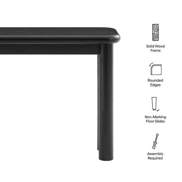 Modway Furniture Alvia Solid Oak Console Table by Modway Narrow Entryway Accent with Tapered Legs Black EEI-7547-BLK