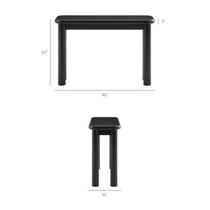 Modway Furniture Alvia Solid Oak Console Table by Modway Narrow Entryway Accent with Tapered Legs Black EEI-7547-BLK