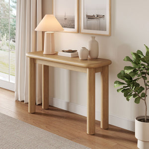 Modway Furniture Alvia Solid Oak Console Table by Modway Narrow Entryway Accent with Tapered Legs Brown EEI-7547-WOA