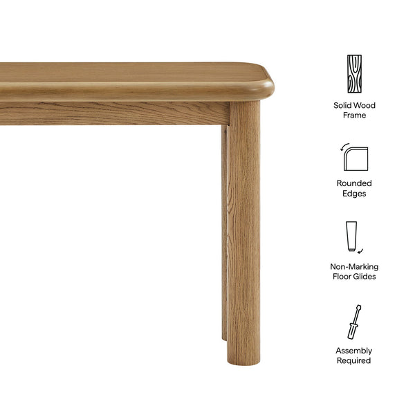 Modway Furniture Alvia Solid Oak Console Table by Modway Narrow Entryway Accent with Tapered Legs Brown EEI-7547-WOA