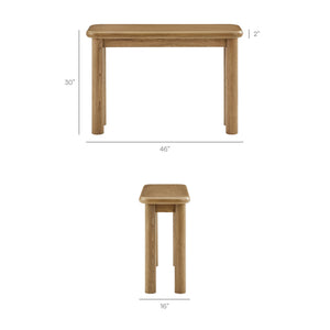 Modway Furniture Alvia Solid Oak Console Table by Modway Narrow Entryway Accent with Tapered Legs Brown EEI-7547-WOA