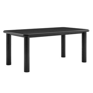Modway Furniture Alvia Solid Oak Rectangular Dining Table Seats 8 Modern Farmhouse Kitchen Black EEI-7548-BLK