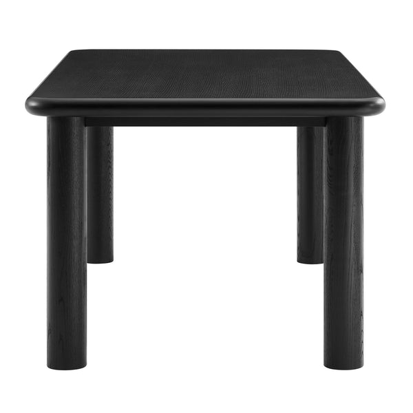 Modway Furniture Alvia Solid Oak Rectangular Dining Table Seats 8 Modern Farmhouse Kitchen Black EEI-7548-BLK