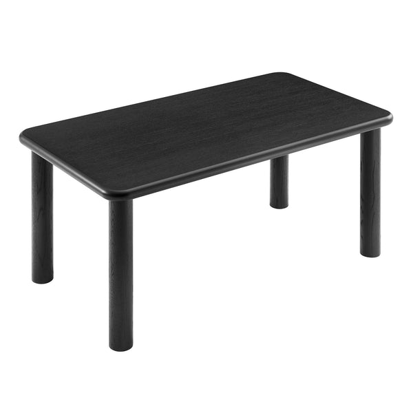Modway Furniture Alvia Solid Oak Rectangular Dining Table Seats 8 Modern Farmhouse Kitchen Black EEI-7548-BLK