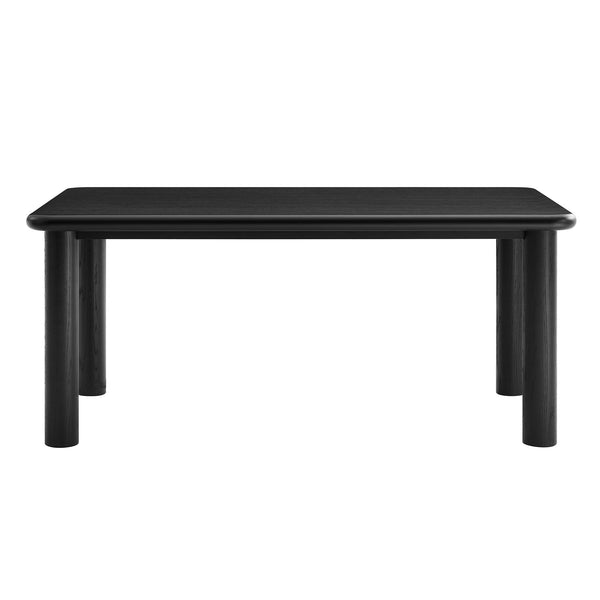 Modway Furniture Alvia Solid Oak Rectangular Dining Table Seats 8 Modern Farmhouse Kitchen Black EEI-7548-BLK