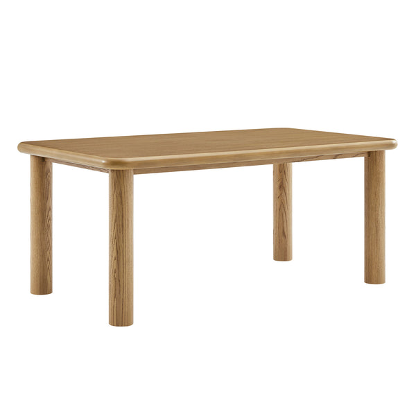 Modway Furniture Alvia Solid Oak Rectangular Dining Table Seats 8 Modern Farmhouse Kitchen Brown EEI-7548-WOA