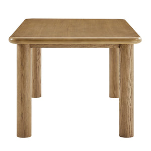 Modway Furniture Alvia Solid Oak Rectangular Dining Table Seats 8 Modern Farmhouse Kitchen Brown EEI-7548-WOA