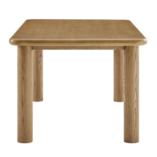 Modway Furniture Alvia Solid Oak Rectangular Dining Table Seats 8 Modern Farmhouse Kitchen Brown EEI-7548-WOA