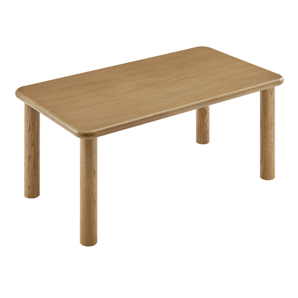 Modway Furniture Alvia Solid Oak Rectangular Dining Table Seats 8 Modern Farmhouse Kitchen Brown EEI-7548-WOA