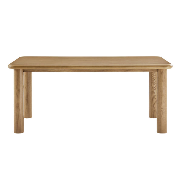 Modway Furniture Alvia Solid Oak Rectangular Dining Table Seats 8 Modern Farmhouse Kitchen Brown EEI-7548-WOA