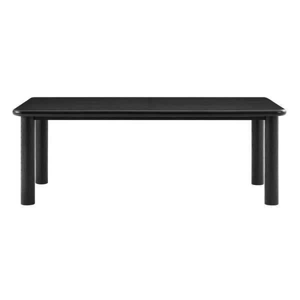 Modway Furniture Alvia Extendable Solid Oak Dining Table Seats up to Ten Modern Scandinavian Style Black EEI-7549-BLK