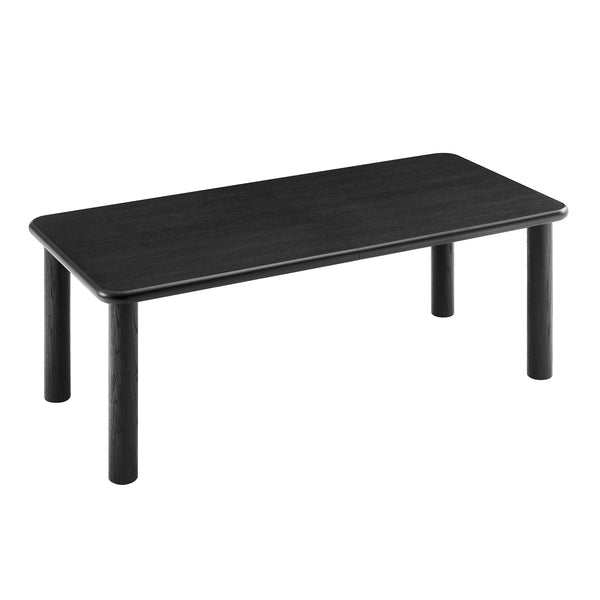 Modway Furniture Alvia Extendable Solid Oak Dining Table Seats up to Ten Modern Scandinavian Style Black EEI-7549-BLK