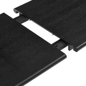 Modway Furniture Alvia Extendable Solid Oak Dining Table Seats up to Ten Modern Scandinavian Style Black EEI-7549-BLK