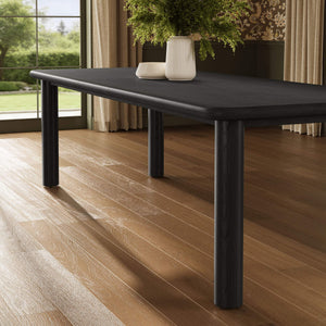 Modway Furniture Alvia Extendable Solid Oak Dining Table Seats up to Ten Modern Scandinavian Style Black EEI-7549-BLK