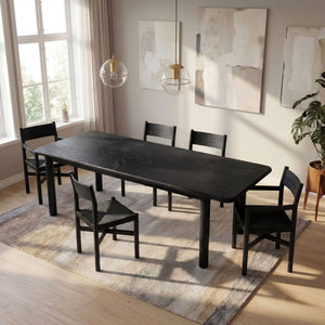 Modway Furniture Alvia Extendable Solid Oak Dining Table Seats up to Ten Modern Scandinavian Style Black EEI-7549-BLK