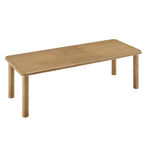 Modway Furniture Alvia Extendable Solid Oak Dining Table Seats up to Ten Modern Scandinavian Style Brown EEI-7549-WOA