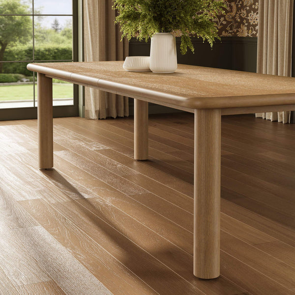 Modway Furniture Alvia Extendable Solid Oak Dining Table Seats up to Ten Modern Scandinavian Style Brown EEI-7549-WOA
