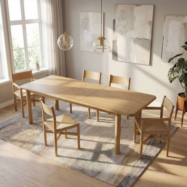 Modway Furniture Alvia Extendable Solid Oak Dining Table Seats up to Ten Modern Scandinavian Style Brown EEI-7549-WOA