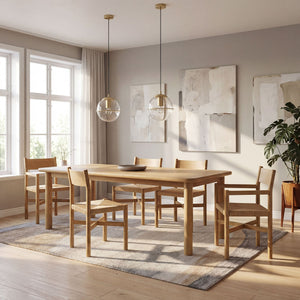 Modway Furniture Alvia Extendable Solid Oak Dining Table Seats up to Ten Modern Scandinavian Style Brown EEI-7549-WOA