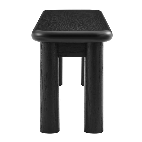 Modway Furniture Alvia Solid Oak Wood Dining Bench with High Weight Capacity for Entryway or Table Black EEI-7550-BLK