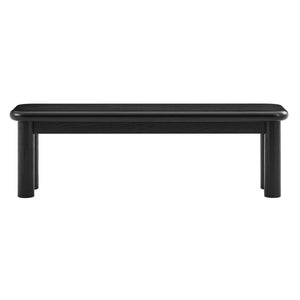 Modway Furniture Alvia Solid Oak Wood Dining Bench with High Weight Capacity for Entryway or Table Black EEI-7550-BLK