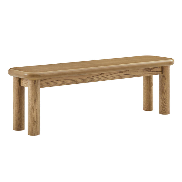 Modway Furniture Alvia Solid Oak Wood Dining Bench with High Weight Capacity for Entryway or Table Brown EEI-7550-WOA