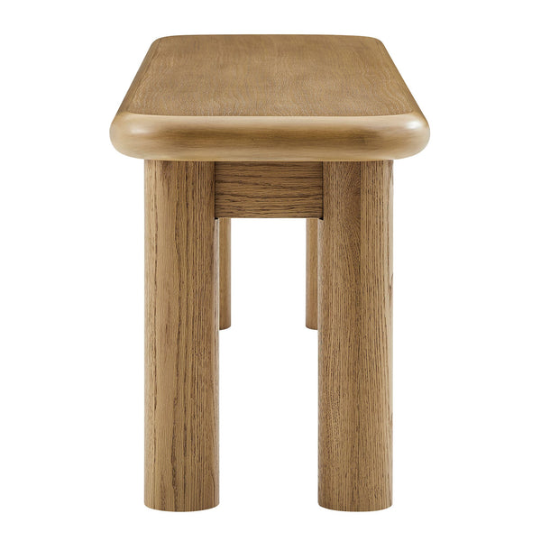 Modway Furniture Alvia Solid Oak Wood Dining Bench with High Weight Capacity for Entryway or Table Brown EEI-7550-WOA