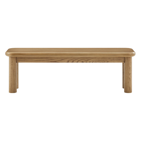 Modway Furniture Alvia Solid Oak Wood Dining Bench with High Weight Capacity for Entryway or Table Brown EEI-7550-WOA