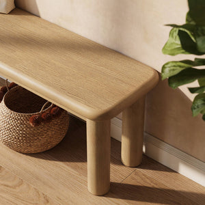 Modway Furniture Alvia Solid Oak Wood Dining Bench with High Weight Capacity for Entryway or Table Brown EEI-7550-WOA