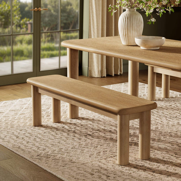 Modway Furniture Alvia Solid Oak Wood Dining Bench with High Weight Capacity for Entryway or Table Brown EEI-7550-WOA