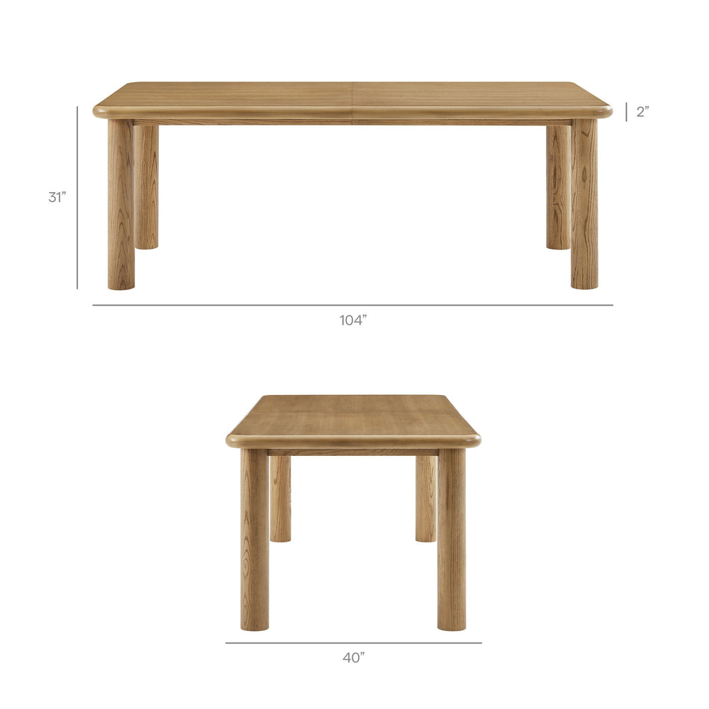 Modway Furniture Alvia Scandinavian Oak Extendable Dining Set with Woven Paper Rope Chairs Seats Eight Brown EEI-7554-WOA
