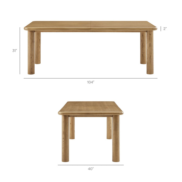 Modway Furniture Alvia Scandinavian Oak Extendable Dining Set with Woven Paper Rope Chairs Seats Eight Brown EEI-7554-WOA