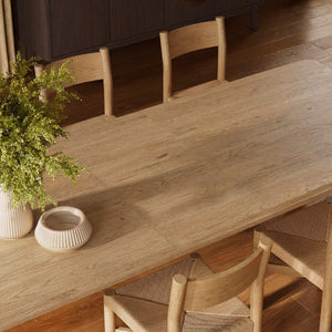 Modway Furniture Alvia Scandinavian Oak Extendable Dining Set with Woven Rope Chairs Seats Ten Brown EEI-7555-WOA