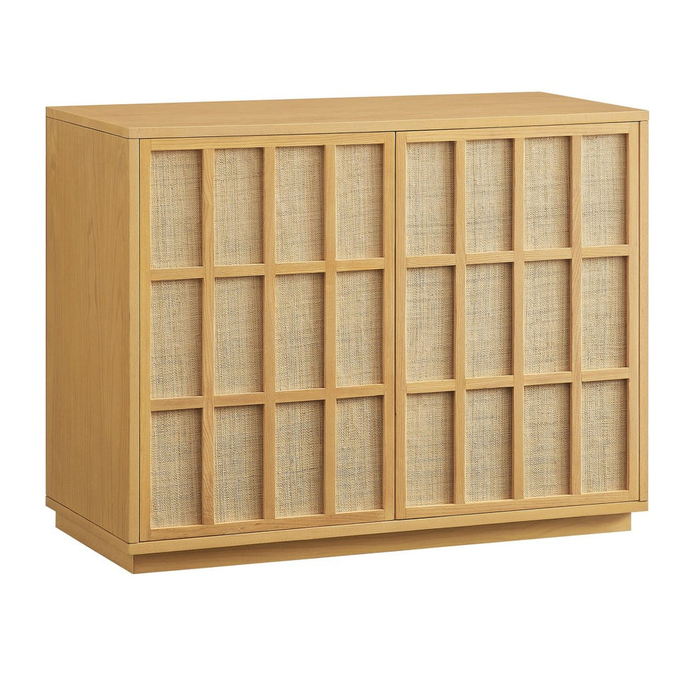 Modway Furniture Aiko Japandi Accent Cabinet with Woven Ash Wood Panels for Modern Living Spaces EEI-7558-LOA