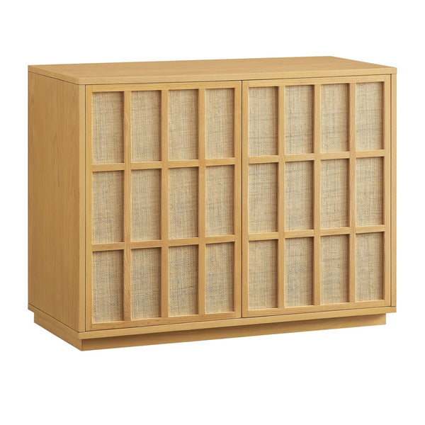 Modway Furniture Aiko Japandi Accent Cabinet with Woven Ash Wood Panels for Modern Living Spaces EEI-7558-LOA