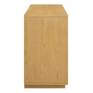 Modway Furniture Aiko Japandi Ash Wood Sideboard with Woven Panel Doors for Dining or Living Rooms EEI-7559-LOA