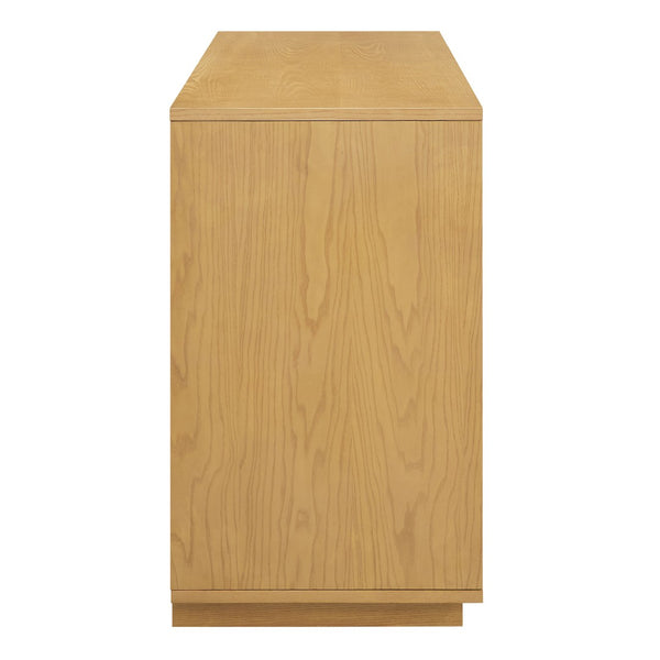 Modway Furniture Aiko Japandi Ash Wood Sideboard with Woven Panel Doors for Dining or Living Rooms EEI-7559-LOA