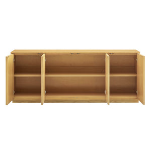 Modway Furniture Aiko Japandi Ash Wood Sideboard with Woven Panel Doors for Dining or Living Rooms EEI-7559-LOA