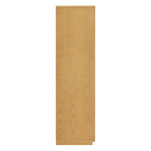 Modway Furniture Aiko Japandi Tall Storage Cabinet with Woven Panel Doors and Ash Wood Veneer Frame EEI-7560-LOA