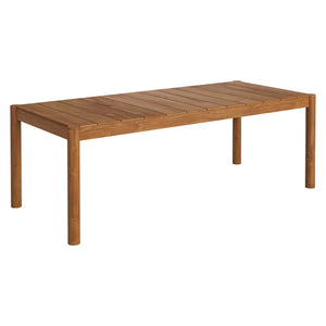 Modway Furniture Eleni Solid Teak Outdoor Dining Table Seats Six with Slatted Top for Patio Decks Natural EEI-7562-NAT